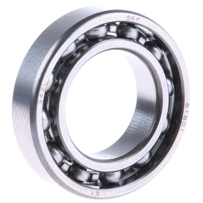 SKF 61801 Single Row Deep Groove Ball Bearing- Open Type 12mm I.D, 21mm O.D