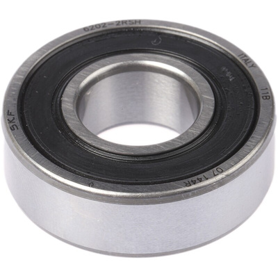 SKF 6202-2RSH Single Row Deep Groove Ball Bearing- Both Sides Sealed 15mm I.D, 35mm O.D