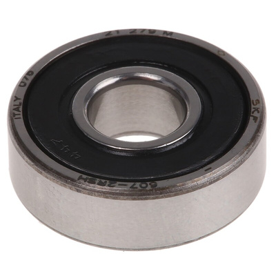 SKF 607-2RSH Single Row Deep Groove Ball Bearing- Both Sides Sealed 7mm I.D, 19mm O.D