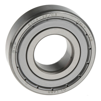 SKF 6204-2Z/C3 Single Row Deep Groove Ball Bearing- Both Sides Shielded 20mm I.D, 47mm O.D