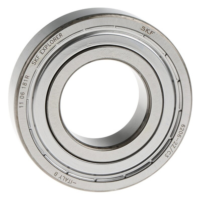 SKF 6206-2Z/C3 Single Row Deep Groove Ball Bearing- Both Sides Shielded 30mm I.D, 62mm O.D