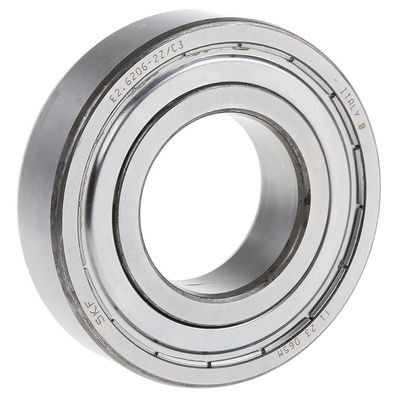 SKF E2.6206-2Z/C3 Single Row Deep Groove Ball Bearing- Both Sides Shielded 30mm I.D, 62mm O.D