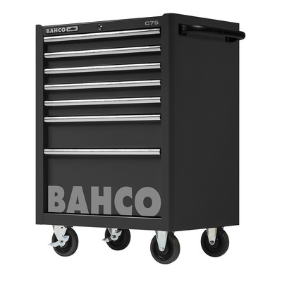 Bahco 7 drawer Stainless Steel (Top) WheeledTool Chest, 985mm x 677mm x 501mm