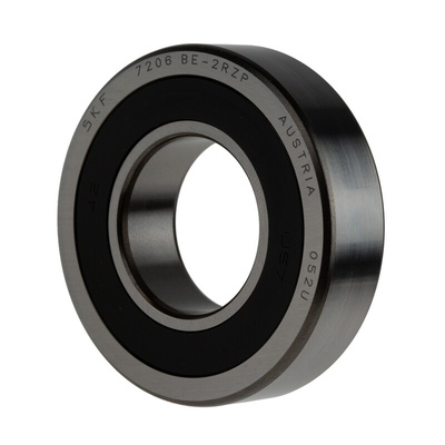 SKF 7206 BE-2RZP Single Row Angular Contact Ball Bearing- Non Contact Seals On Both Sides 30mm I.D, 62mm O.D