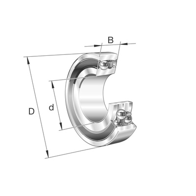 FAG 2306-2RS-TVH Self Aligning Ball Bearing- Both Sides Sealed 30mm I.D, 72mm O.D