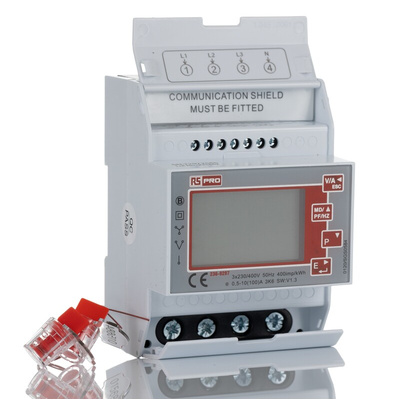 RS PRO 3 Phase LCD Backlit Energy Meter, Type Energy Meter