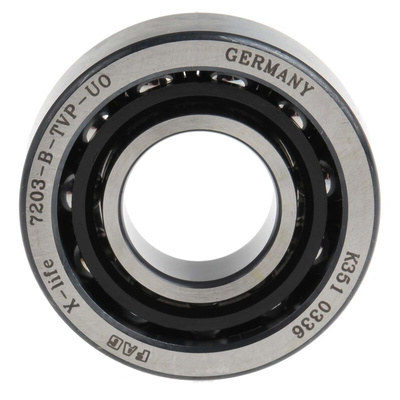 FAG 7203-B-XL-TVP-UO Single Row Angular Contact Ball Bearing- Open Type 17mm I.D, 40mm O.D