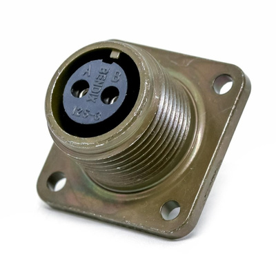 Amphenol, MS Box Mount MIL Spec Circular Connector Receptacle, Pin Contacts,Shell Size 6, Bayonet, MIL-DTL-5015