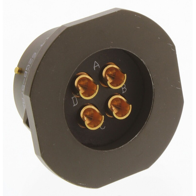 Amphenol Limited, 62GB 4 Way Panel Mount MIL Spec Circular Connector Receptacle, Socket Contacts,Shell Size 22, Bayonet