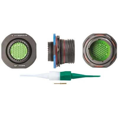 Souriau, 8D 55 Way Panel Mount MIL Spec Circular Connector Receptacle, Pin Contacts,Shell Size 17, Screw Coupling,