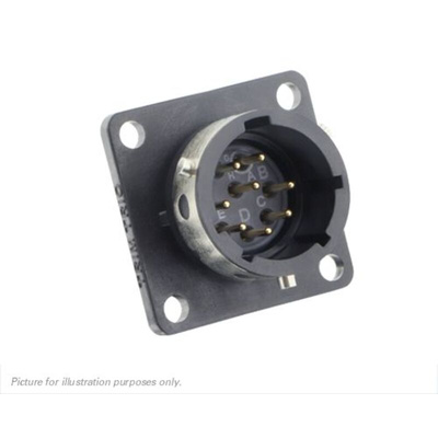 Souriau, UTGX 8 Way Flange Mount Circular Connector Plug, Pin Contacts,Shell Size 12, Bayonet, MIL-DTL-26482