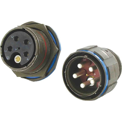 Amphenol Socapex, TV Flange Mount Connector Receptacle, Pin Contacts,Shell Size 17-E6, Threaded, MIL-DTL-38999