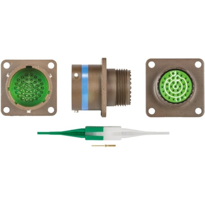 Souriau, 8LT 37 Way Panel Mount MIL Spec Circular Connector Receptacle, Pin Contacts,Shell Size 15, Bayonet Coupling,