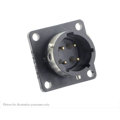 Souriau, UTGX 4 Way Flange Mount Circular Connector Plug, Pin Contacts,Shell Size 12, Bayonet, MIL-DTL-26482