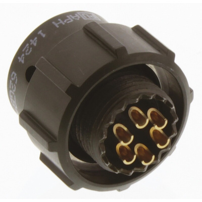 Amphenol Limited, 62GB 6 Way Cable Mount MIL Spec Circular Connector Plug, Socket Contacts,Shell Size 10, Bayonet