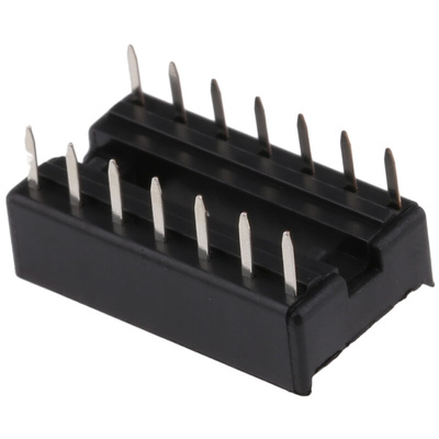 Winslow, W3100 2.54mm Pitch Vertical 14 Way, Through Hole Stamped Pin Open Frame IC Dip Socket, 10A