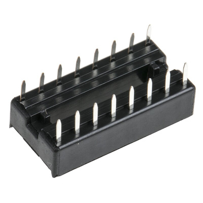 Winslow, W3100 2.54mm Pitch Vertical 16 Way, Through Hole Stamped Pin Open Frame IC Dip Socket, 10A