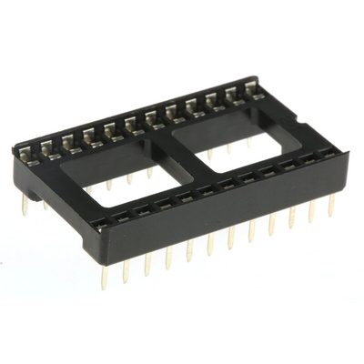 Winslow, W3100 2.54mm Pitch Vertical 24 Way, Through Hole Stamped Pin Open Frame IC Dip Socket, 10A