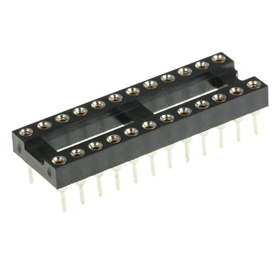Winslow 2.54mm Pitch Vertical 24 Way, Through Hole Turned Pin Open Frame IC Dip Socket, 5A