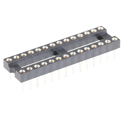 Winslow 2.54mm Pitch Vertical 28 Way, Through Hole Turned Pin Open Frame IC Dip Socket, 5A
