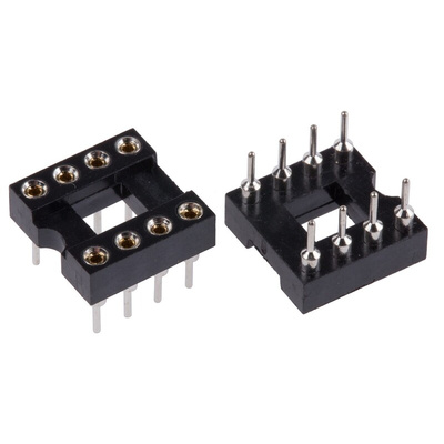 Winslow 2.54mm Pitch Vertical 8 Way, Through Hole Turned Pin Open Frame IC Dip Socket, 5A