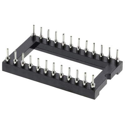 Winslow 2.54mm Pitch Vertical 24 Way, Through Hole Turned Pin Open Frame IC Dip Socket, 5A