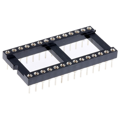Winslow 2.54mm Pitch Vertical 28 Way, Through Hole Turned Pin Open Frame IC Dip Socket, 5A