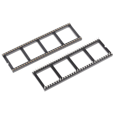 Winslow 2.54mm Pitch Vertical 64 Way, Through Hole Turned Pin Open Frame IC Dip Socket, 5A