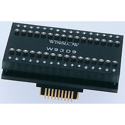 Winslow Straight Through Hole Mount 1.27 mm, 15.24 mm Pitch IC Socket Adapter, 28 Pin Female DIP to 32 Pin Male PLCC