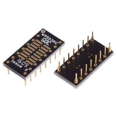 Winslow Straight Through Hole Mount 1.27 mm, 2.54 mm Pitch IC Socket Adapter, 16 Pin Female SOP to 16 Pin Male DIP