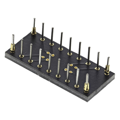 Winslow Straight Through Hole Mount 1.27 mm, 2.54 mm Pitch IC Socket Adapter, 18 Pin Female SOP to 18 Pin Male DIP