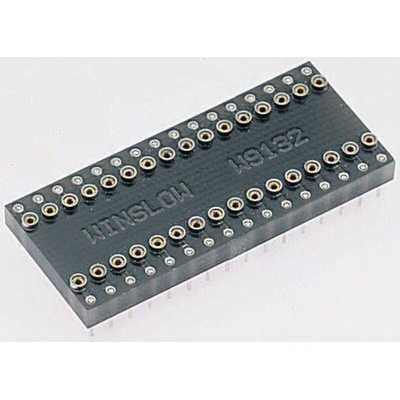 Winslow Straight Through Hole Mount 2.54 mm, 7.62 mm Pitch IC Socket Adapter, 24 Pin Female DIP to 24 Pin Male DIP