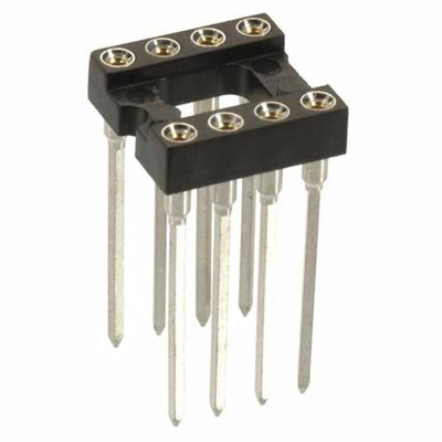 HARWIN, D0 2.54 mm, 7.62 mm Pitch Vertical 8 Way, Through Hole Standard Pin Open Frame IC Dip Socket, 1A