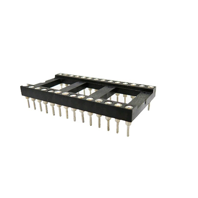 RS PRO 2.54mm Pitch 28 Way, Through Hole Turned Pin IC Dip Socket, 3A