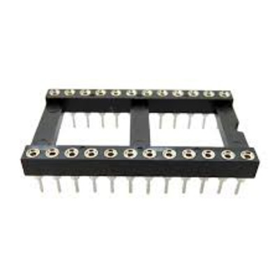 RS PRO 2.54mm Pitch Vertical 24 Way, Through Hole Turned Pin IC Dip Socket, 3A