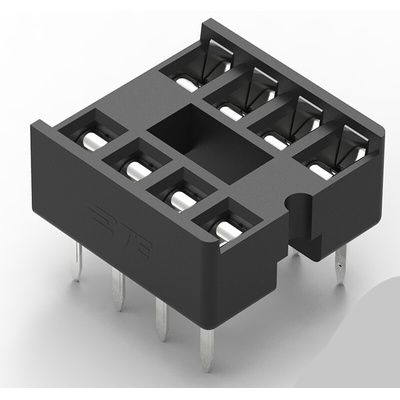 TE Connectivity 2.54mm Pitch Vertical 8 Way, Through Hole Standard Pin Ladder IC Dip Socket, 1A