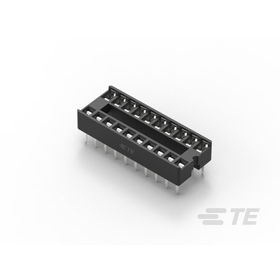 TE Connectivity 2.54mm Pitch Straight 20 Way, Through Hole Ladder IC Dip Socket, 1A
