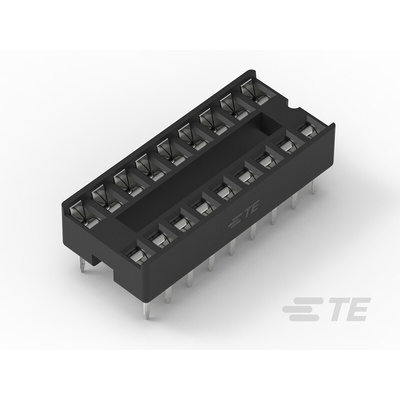 TE Connectivity 2.54mm Pitch Straight 18 Way, Through Hole Ladder IC Dip Socket, 1A