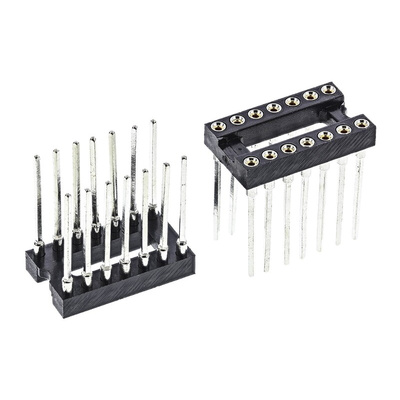 Winslow 2.54mm Pitch Vertical 14 Way, Through Hole Turned Pin Open Frame IC Dip Socket, 5A