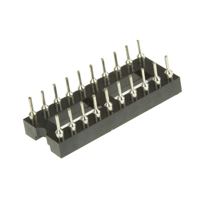 Winslow 2.54mm Pitch Vertical 20 Way, Through Hole Turned Pin Open Frame IC Dip Socket, 5A