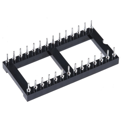 Winslow 2.54mm Pitch Vertical 28 Way, Through Hole Turned Pin Open Frame IC Dip Socket, 5A