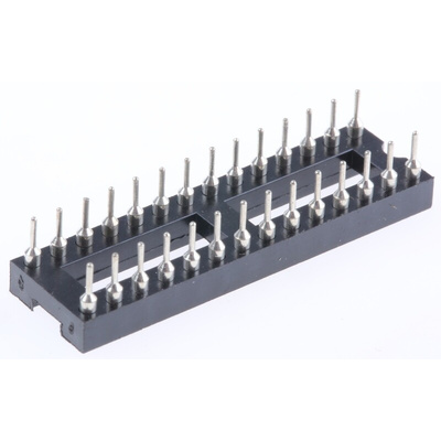 Winslow 2.54mm Pitch Vertical 28 Way, Through Hole Turned Pin Open Frame IC Dip Socket, 5A