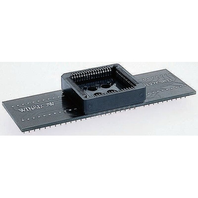 Winslow Straight Through Hole Mount 1.27 mm, 2.54 mm Pitch IC Socket Adapter, 20 Pin Female PLCC to 20 Pin Male DIP