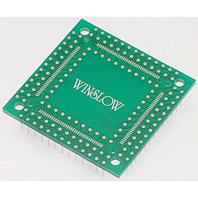 Winslow Straight Through Hole Mount 0.5 mm, 2.54 mm Pitch IC Socket Adapter, 100 Pin Female QFP to 100 Pin Male PGA
