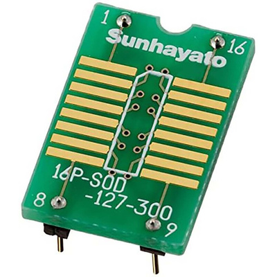 Sunhayato Straight Through Hole Mount IC Socket Adapter, 16 Pin Female SOP to 16 Pin Female DIP