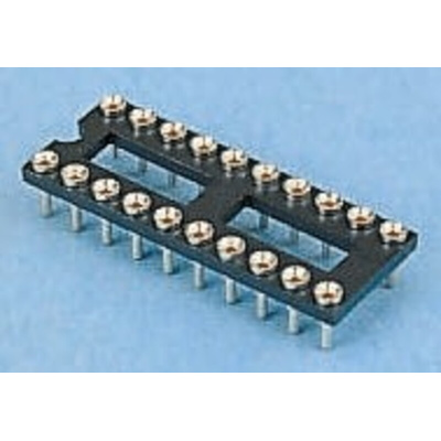 E-TEC 2.54mm Pitch Vertical 14 Way, Through Hole Turned Pin Open Frame IC Dip Socket, 1A