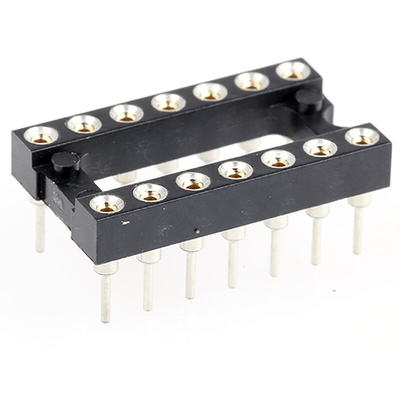 E-TEC 2.54mm Pitch Vertical 14 Way, Through Hole Turned Pin Open Frame IC Dip Socket