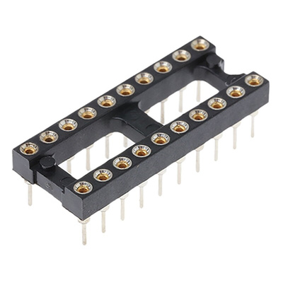E-TEC 2.54mm Pitch Vertical 20 Way, Through Hole Turned Pin Open Frame IC Dip Socket
