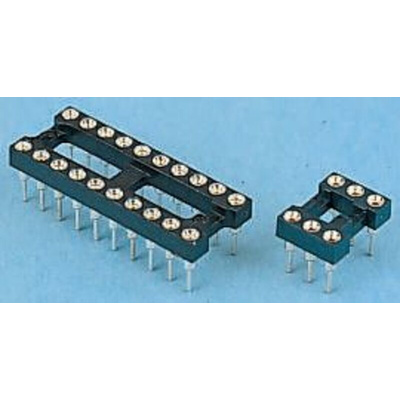 E-TEC 2.54mm Pitch Vertical 24 Way, Through Hole Turned Pin Open Frame IC Dip Socket