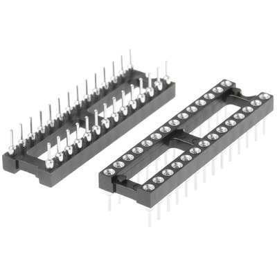 E-TEC 2.54mm Pitch Vertical 28 Way, Through Hole Turned Pin Open Frame IC Dip Socket